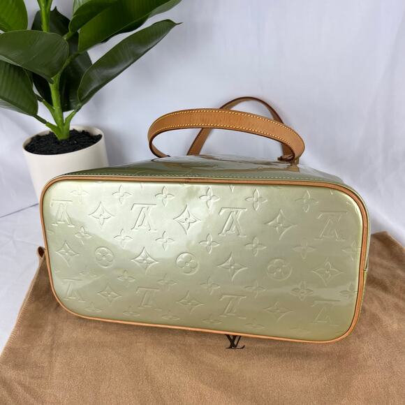 LOUIS VUITTON Vintage Vernis Houston Tote Green Patent Leather Bag With COA - Picture 7 of 15